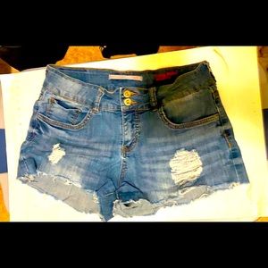 Distressed, sexy, denim shorts